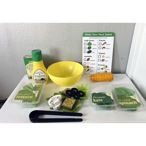 Melissa & Doug Salad Bowl Lettuce Kale Dressing Pepper Olives Croutons Lot